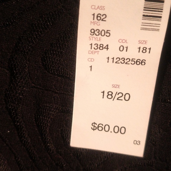 New Black Lace Midi Dress / Size 2X - Picture 3 of 3